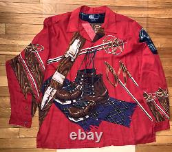 Vintage Polo Ralph Lauren Shirt Mens XL Red 1992 Cross Country Ski Boots Stadium
