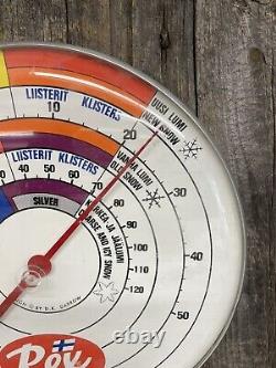 Vintage Rex Cross Country Ski Snow Mountain Conditions Advertising Thermometer