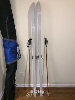 Vintage Soma Wood Core Cross Country Skis 190cm Japan Skilom 75mm Bindings USA