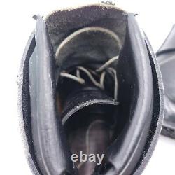Vintage West German Bavaria Black Leather Cross Country Ski Boots Size 45 US 11