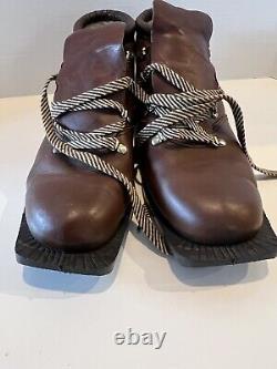 Vintage Women's ALFA 3 Pin Cross Country Ski Shoes Boots EU Size 43 Brown