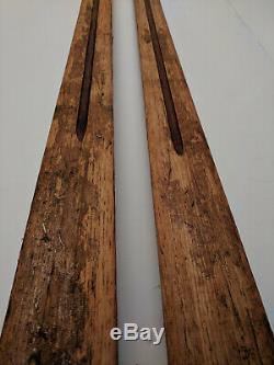 Vintage Wood Cross Country Skis 220cm 86 no bindings 1950s or older Cabin Decor