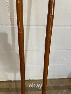 Vintage splitkein skis rottefella bindings tryli bamboo poles Norway