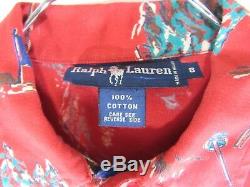 Vtg 1983 RARE Ralph Lauren Sz 8 M Red Blue St Moritz Cross Country Ski LS Shirt