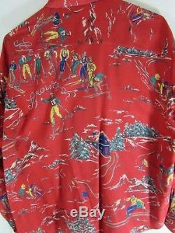 Vtg 1983 RARE Ralph Lauren Sz 8 M Red Blue St Moritz Cross Country Ski LS Shirt