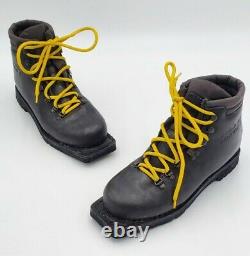 Vtg Asolo Snowfield II Telem 3 Pin 75mm Leather Cross Country Ski Boots Size 8.5