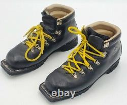 Vtg Asolo Snowfield I Telem 3 Pin 75mm Leather Cross Country Ski Boots Size 10