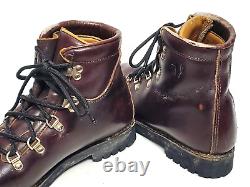 Vtg Italian Vasque Nordic Cross Country 75m 3-Pin Leather Ski Boots Men's 7.5 B