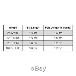 Skis 207 cm Poles for Skiers 180 lbs. & Up Bindings Whitewoods 75mm 3Pin Cross Country Ski Package; Boots