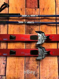 Womens' L. L. Bean Cross Country Skis With Poles Winter Sports 190 Cm Red